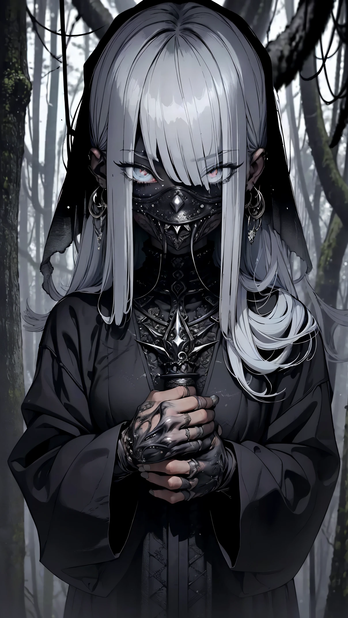 (best quality,4k,ultra-detailed,realistic,vivid colors,bokeh),(monstrous creature,dark atmosphere),abomination,ominous darkness,play of light and shadow,particle effects,cinematic aesthetics,unsettling presence,cold mist,ominous aura,haunting eyes,tendrils emerging from the darkness,foreboding silhouette,mysterious fog,captivating masterpiece,withering trees,agonizing suspense,ethereal glow,unearthly beauty,dreadful creature,menacing presence,dark embrace,a sense of impending doom,majestic horror,nightmarish dreamscape,shattered reality,dimly lit environment,intense mood,secrets lurking in the shadows,hauntingly lifelike,macabre intensity,detailed monstrosity,nightmare-inducing visuals,otherworldly terror,ominous elegance,horrific beauty