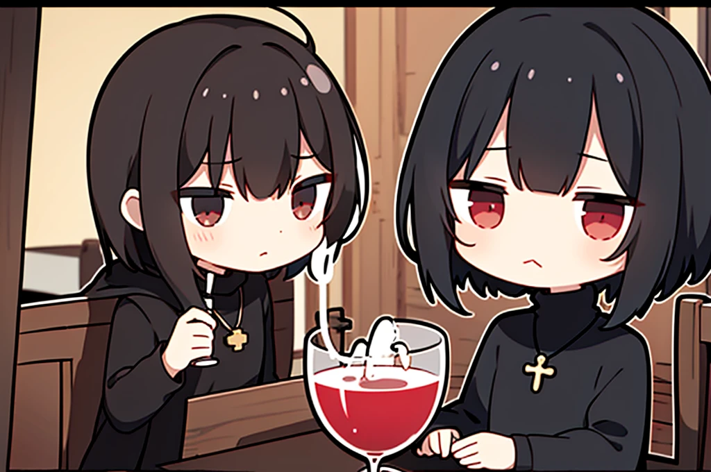 3 man sitting detailed, aesthetic, bar in brown colors. Weak warm light
1boy, black eyes, black hair, black shirt, closed mouth, cross, cross necklace, grey eyes, hair over one eye, jewelry, multicolored hair, necklace, short hair, turtleneck, wery big black coat, wery long coat. Holds in his hands a glass glass with pomegranate red translucent juice
1 man with wery long black hair and red eyes. clothed in black sleeveless bodysuit, jeans. Holds wine in a glass goblet, in glass is a cinnamon stick
1 man with short blond hair and two long strands of hair on the sides of his face, in the middle of the bangs, the strand is black. black eyes. big blue coat, white t-shirt, black. turtleneck, black jeans. Holds wine in glass goblet, in the glass there is a cinnamon stick.
New Year's aesthetics