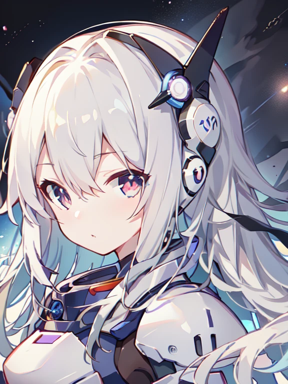 未来的な背景を持つSpacesuitを着た人の接写, portrait anime space cadet girl, anime mech aesthetic, Anime robot and organic mixed together, Aether and Mecha Theme, mecha asthetic, anime manga robot!! anime girl, girl in space, fully robotized!! girl, portrait armored astronaut girl, Sci-Fi Anime, cute cyborg girl, Spacesuit