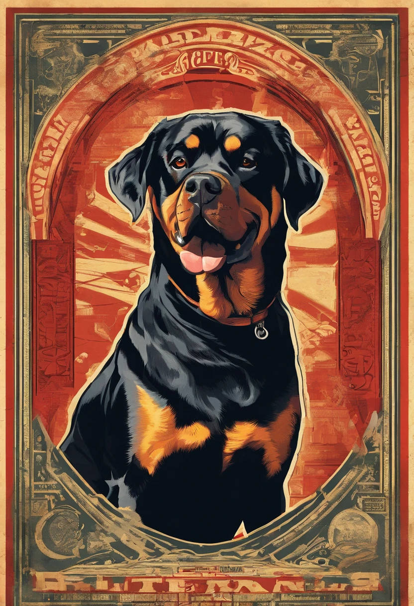 Rottweiler ferros e latindo, (((cartazes, planfetos, adesivos, propaganda, revista.)))