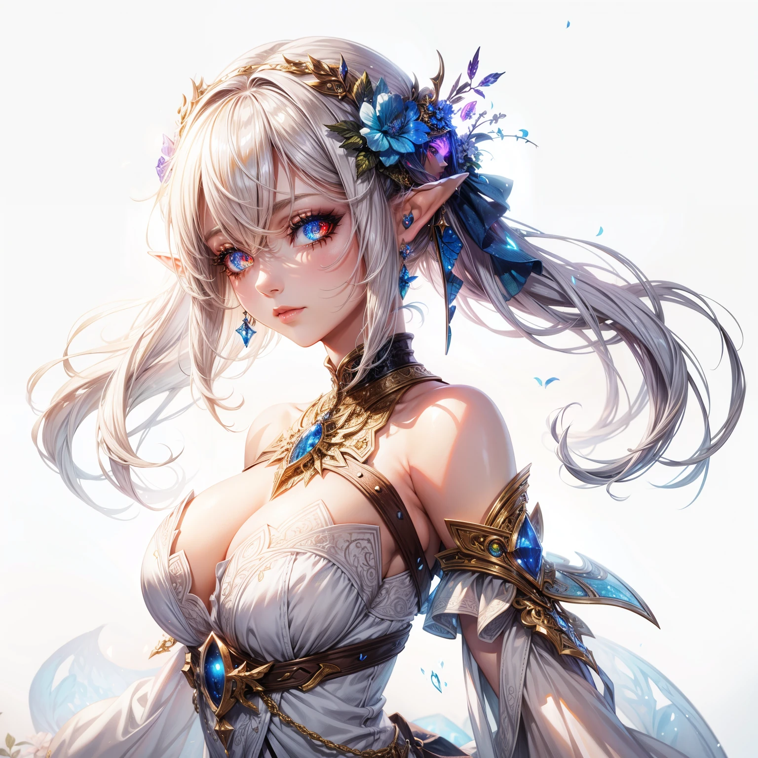 Fantastic fantasy beautiful art, beauty elf with glowing eyes