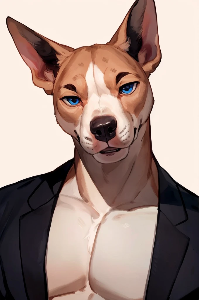 best quality,ultra-detailed,realistic,(portrait,photo-realistic:1.37),(furry:1.1),(anthro:1.1),solo,pitbull,standing,male,beautiful detailed eyes,beautiful detailed lips,long eyelashes,hands behind back,wearing underwear,simple background,front view,by bebebebebe,by buta99,by inu-sama