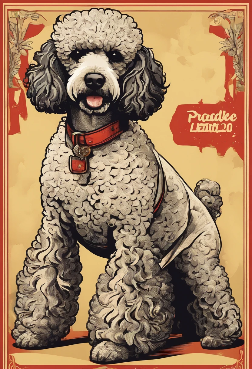 Poodle grande tosado
ferroz e latindo, (((cartazes, planfetos, adesivos, propaganda, revista.)))