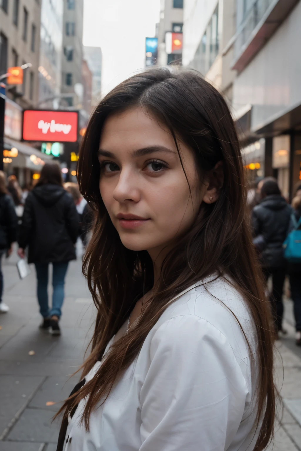 25 Jahre, mittelbraunen Haare, 8k, High Resolution, geht shoppen in new york