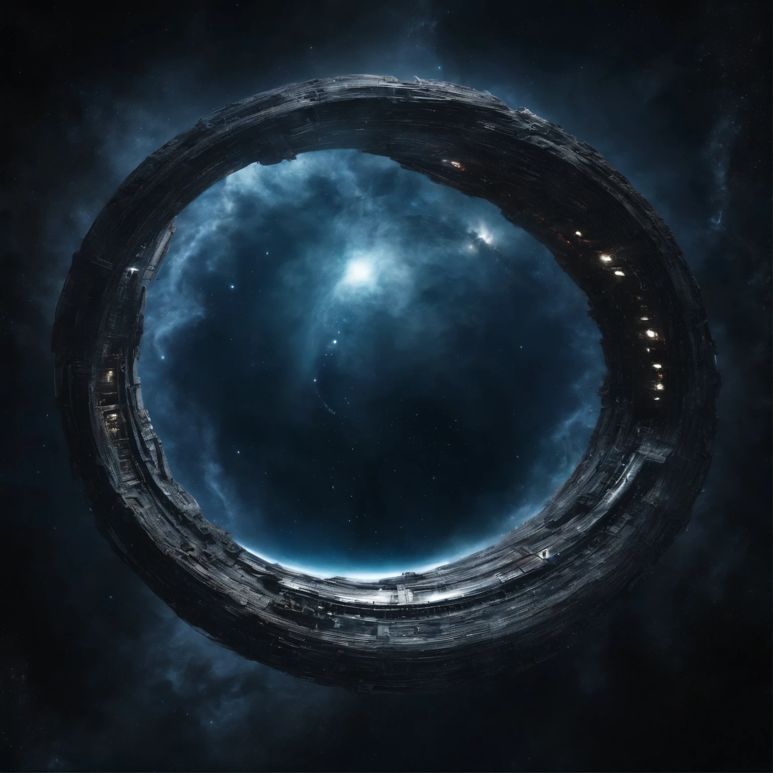 super detailed image of the giant stargate ring ((in the deep space)), (the entire space inside the stargate is filled with streams of blue plasma flowing from ring to the center):1.5, (a flying saucer opposite the stargate is preparing to pass through it):1.3, (lightnings runs across the surface of the stargate), a planet very far in the space on background, the Milky Way, space, stars, (Best Quality, 16K, Masterpiece, UHD, Ultra quality cinematic lighting, Huge detail, Well lit, sharp, hyper realistic, epic scale, insane level of details)