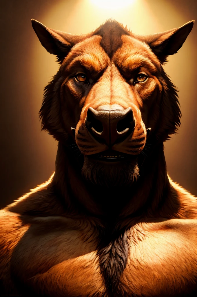 a solo male anthropomorphic boar standing with its hands behind its back, wearing underwear, against a simple background, in a front view, in the art style of Thomas Benjamin Kennington, Bayard Wu, and buta99. (best quality,4k,8k,highres,masterpiece:1.2),ultra-detailed,(realistic,photorealistic,photo-realistic:1.37),portrait,studio lighting,sharp focus,vivid colors,bokeh, vibrant color scheme, illuminated by soft, natural light.