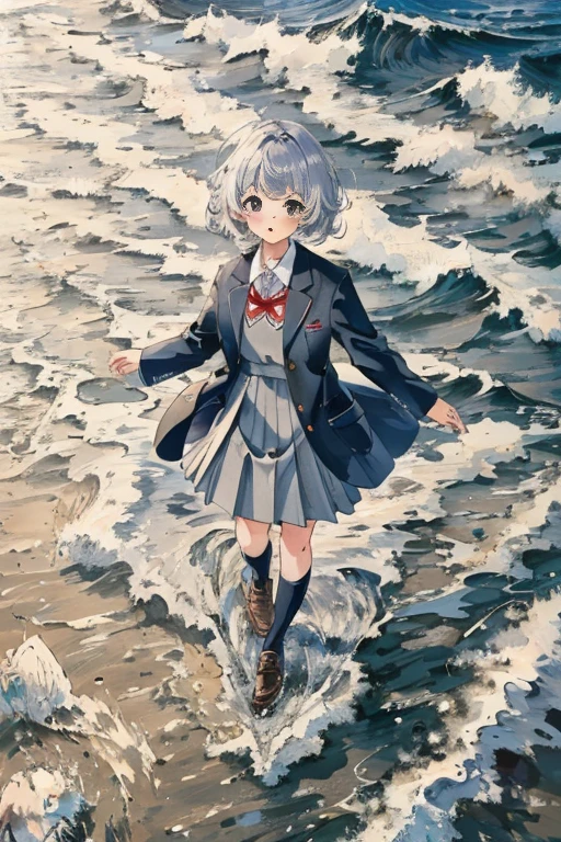 (8K, highest quality, masterpiece:1.2),(highest quality:1.0),ultra high resolution:1.0, very detailed, give, 4K, disorganized, HDR,
young girl, Kaname plover, school uniform, serafuku