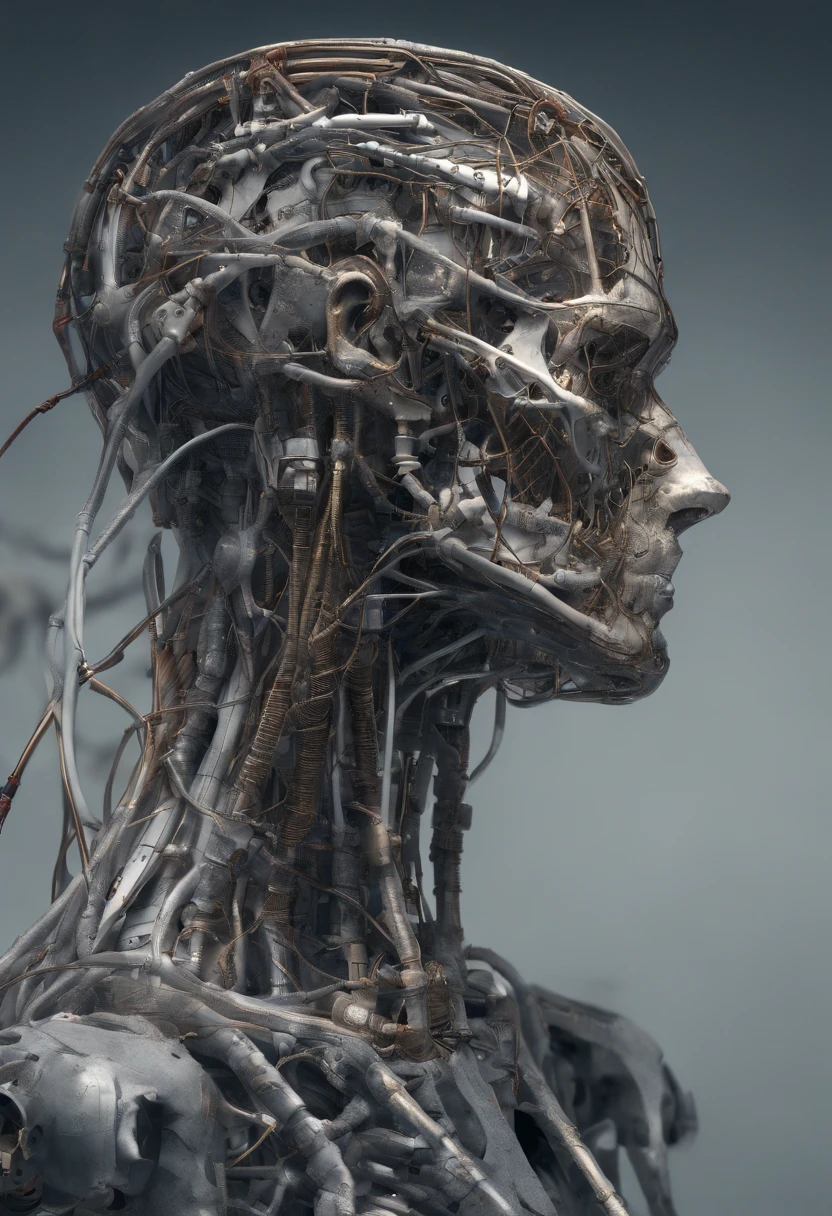 (((masterpiece))), (((highest quality))), ((super detailed)), (Detailed CG illustration), ((very delicate and beautiful)),(From the side),cinematic light,((1 mechanical girl)),alone,whole body,(machine made joint:1.2),((mechanical limbs)),(blood vessels connected to tubes),(mechanical spine attached to the back),((Mechanical cervical vertebrae attached to the neck)),(sitting),Expressionless,(wires and cables connected to the neck:1.2),(Wires and cables on the head:1.2)(character focus),SF,white background, very detailed,colorful,most detailed