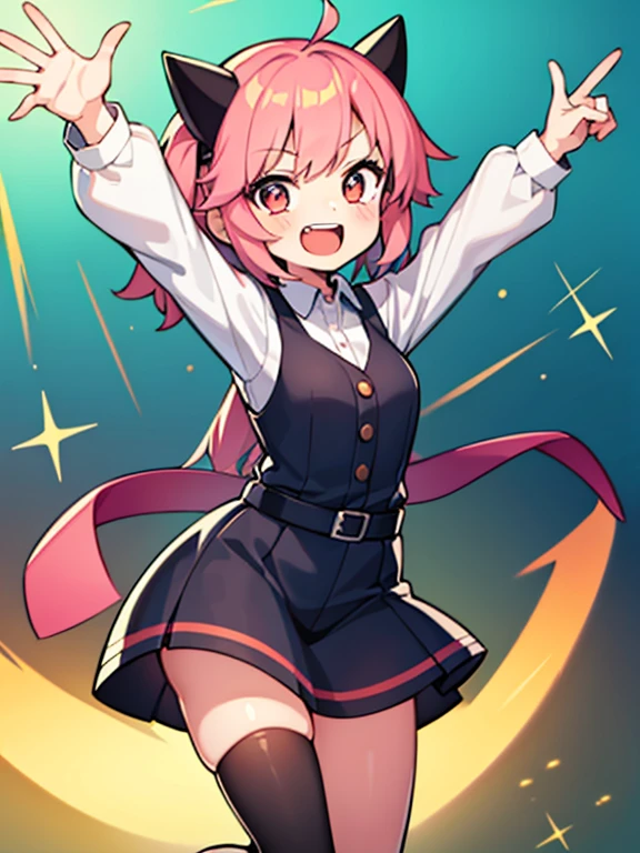 1 girl, alone, Tsurime, laughter, big mouth, dynamic pose,