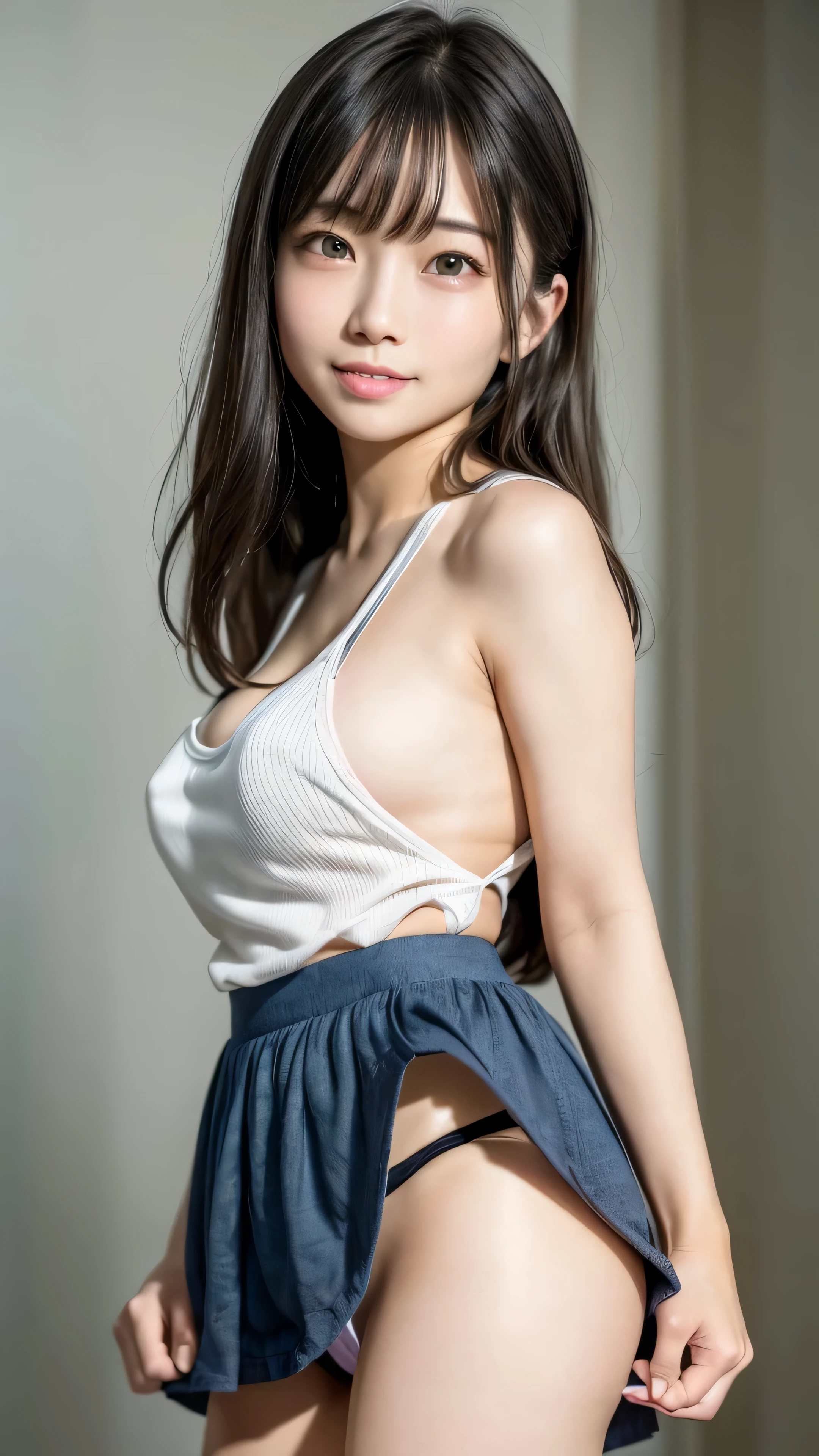 (Anyway cute girl)、()(Are standing:1.4),(look at the camera)、(alone)、(surreal), (figure), (High resolution), (8K), (very detailed), (best figure), (beautiful and fine eyes), (highest quality), (Super detailed), (masterpiece), (wallpaper), (detailed face),(((one girl)))、(((looking at the viewer:1.2)))、(Korean、Japanese、Chinese:0.3)、cute smile、(gentle smile:1.2)、surrealな、(Big eyes)、(double eyelid)、(((sexy and classy mini skirt dress))),bodycon、((highest quality、8K、masterpiece:1.3))、whole body、from below:1.2、Panty shot:1.5、(ultra High resolution:1.2)、big breasts、(white skin:1.2),(bright lighting)、(((The skirt is flipped up and the panties are visible:1.4)))、Mr..々Colored panties、(Don'don't move your pants)、pants are brightly lit