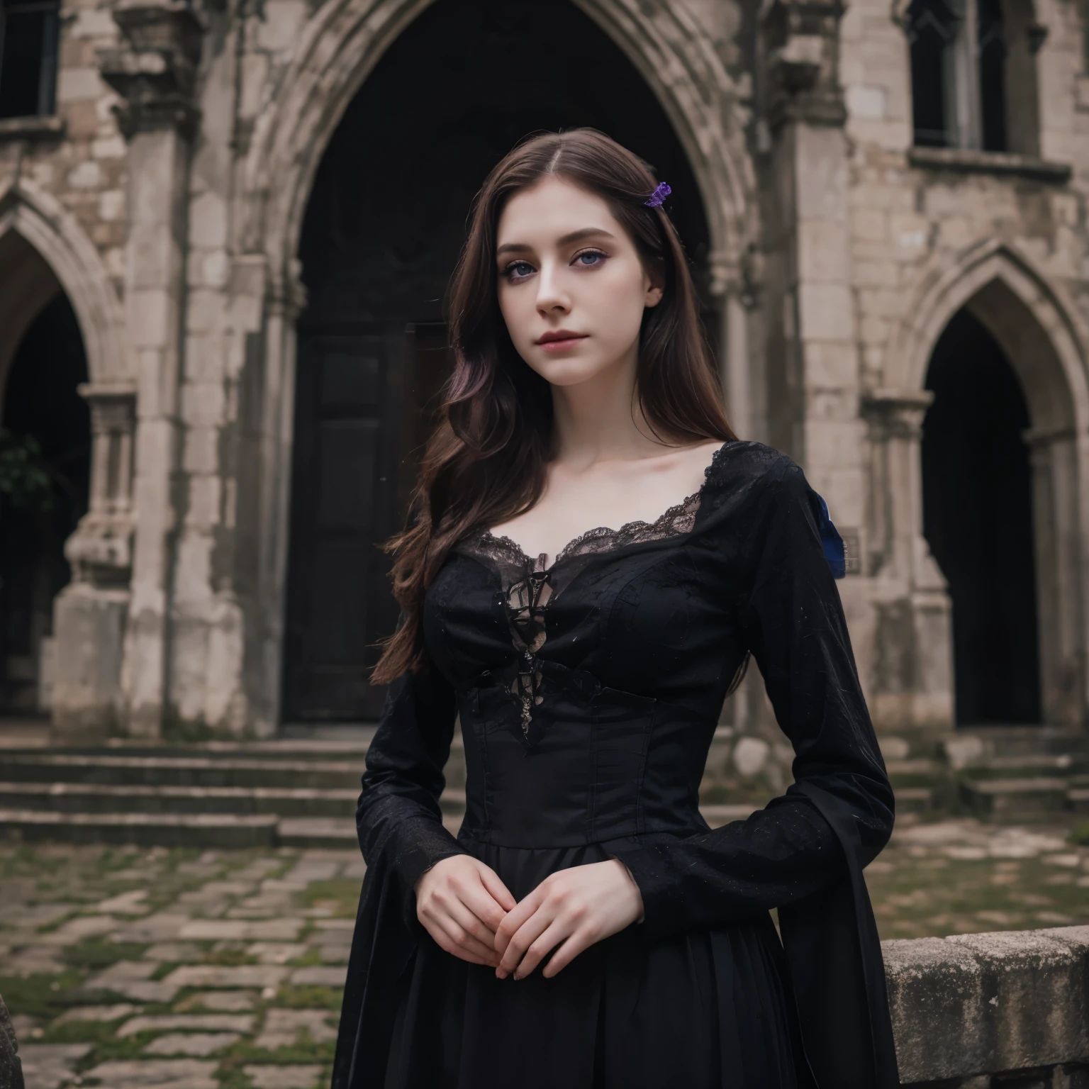 Pale skin violet eyes