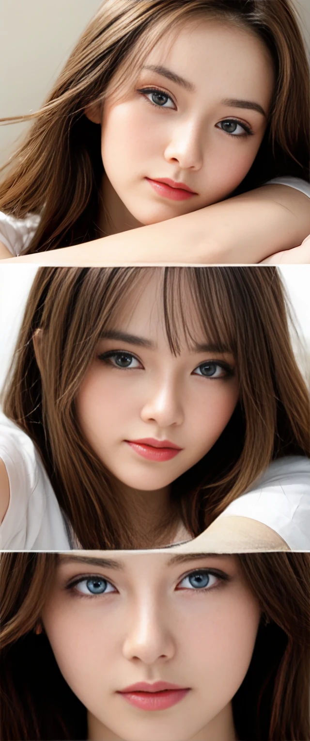 highest quality, photograph, super detailed, finely、(Healthy smile、Bicho Bicho、shiny、Slimy、Dobadova、Eye of symmetry、white skin、beautiful face、Italian、Big eyes,Height: 170cm、（no makeup）25 years old, High resolution, 8k wallpaper, perfect dynamic composition, naked,(big breasts:1.45)、random cute hairstyles, natural color lip,beach, random cute poses,)