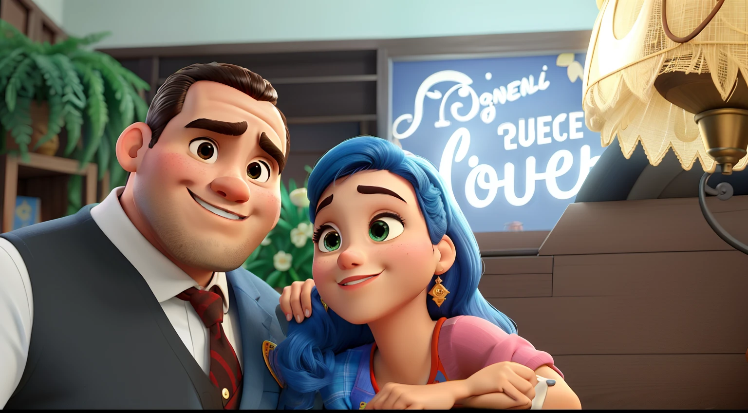 Casal moreno, estilo Disney pixar, melhor qualidade, alta qualidade