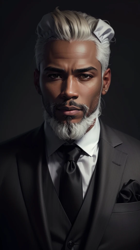 ((chef-d'artwork)),((best quality)),((High detail)),((Realistic,)) ((hyperRealistic)) Handsome black man inspiring businessman