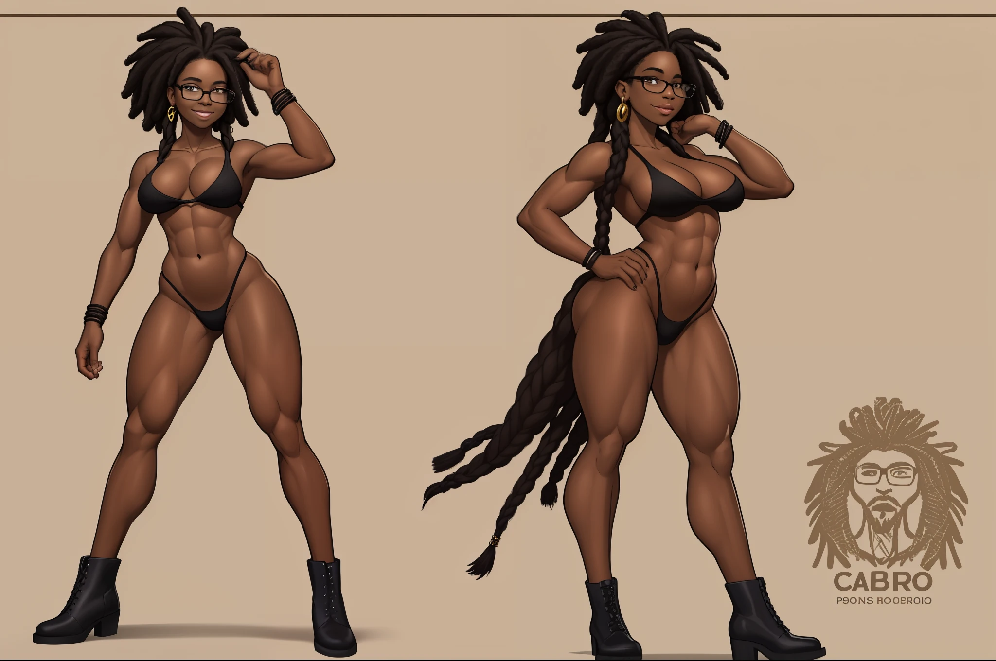 ((Style 20 year old black woman with glasses , com ,big vagina Art Vista de Corpo Inteiro, plano completo, Vista poses frontal,  de personagem,  views and points of view, um personagem, corpo inteiro, personagem com menos, estilo de roupa, no mesmo Estilo de cabelo, less Type of footwear, FORTE )):: ((full body view, plano completo, Vista  design de personagem,  views views, de um personagem, corpo inteiro,, personagem com menos, estilo de roupa, no mesmo Estilo de cabelo, less Type of footwear)):: Uma mulher Moreno de uma mulher  seios ,  cabelo afro caindo para a frente, Tipo Rasta, but braided, com belos seios corpo perfeito com , a wide thigh is a beautiful woman, com seios lindos corpo perfeito, uma coxa larga, um destino com ,sexual expression, erotismo
