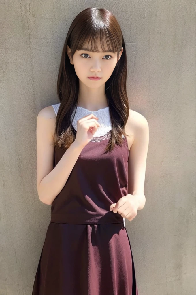 one girl, (beautiful girl, delicate girl:1.3), (16 years old:1.3),
break, (Gal Costumes:1.3),
break, extremely fine-grained clarity, (symmetrical eyes:1.3),
break, (Street view:1.3),
break, small breasts, brown eyes, parted bangs, brown hair, petite girl,
break, (Eye and face details:1.0),
break, (masterpiece, highest quality, Super detailed, detailed face, 8K)
