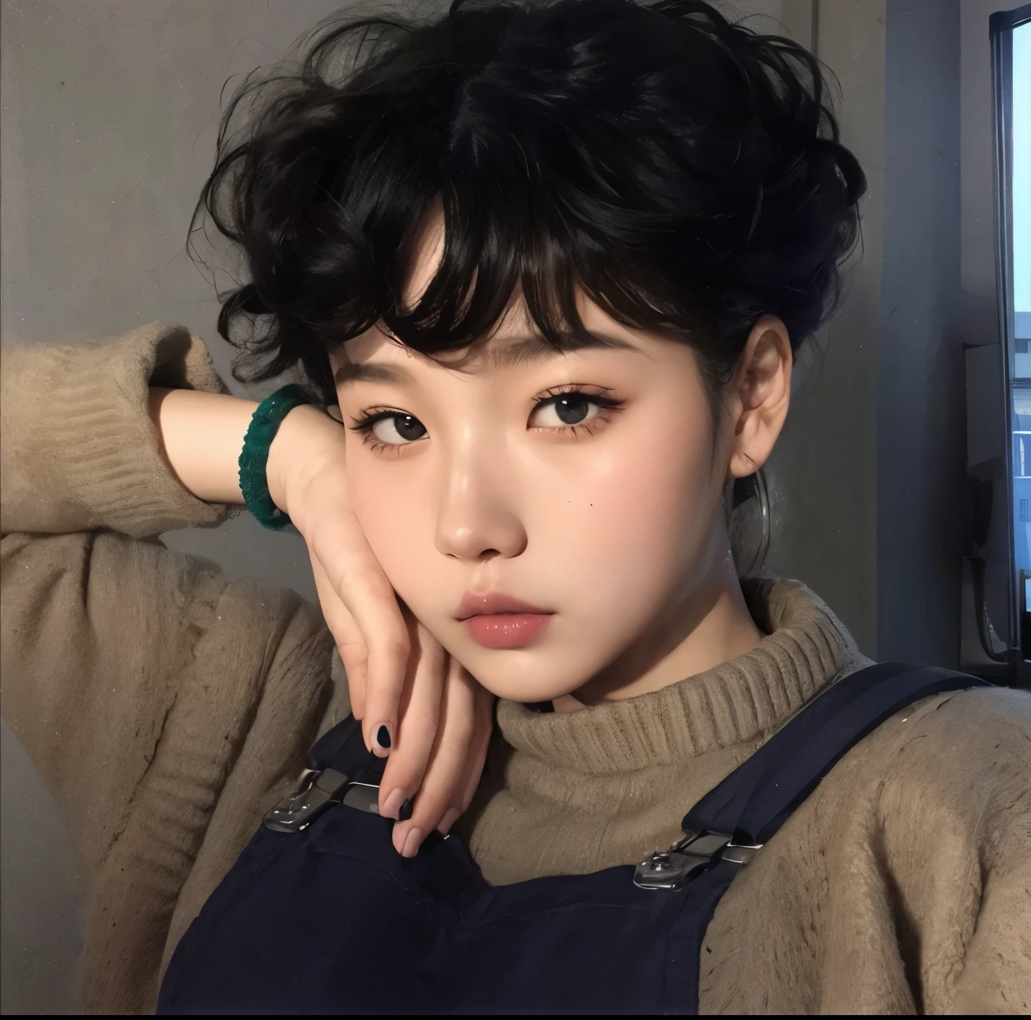 Wonyoung from IVE face, foto realista, ultra HD, 8k, big juicy lips