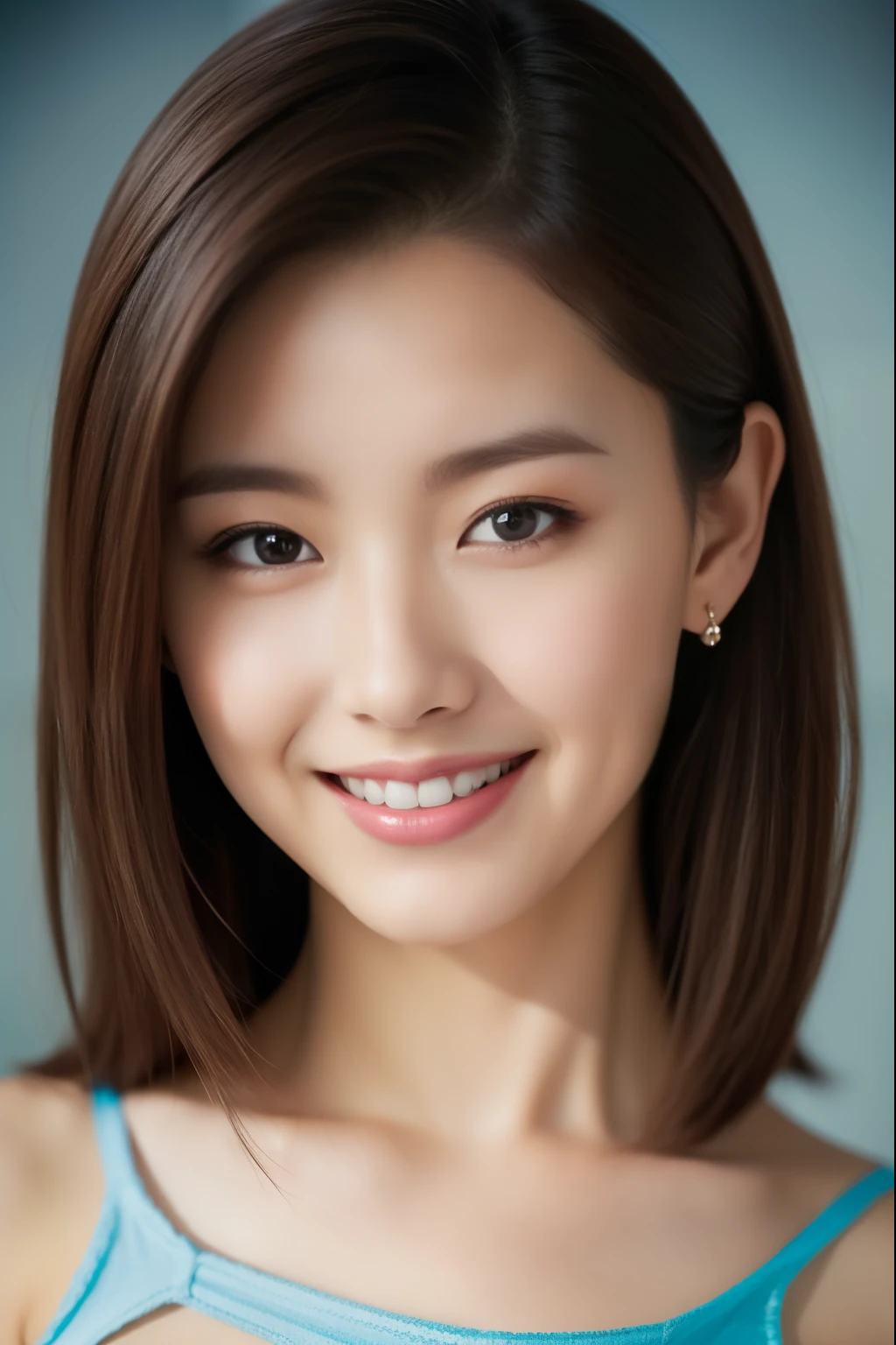 (masterpiece:1.3), (8k, Photorealistic, Raw photo, Best image quality: 1.4), Japanese 、(Random Hairstyles:1.2)、Cleavage:1.2、Super detailed face、Attention to detail、double eyelid、Put your chest together、Sharp focus:1.2、Beautiful woman:1.4、Light brown hair、highest quality、masterpiece、超A high resolution、(Photorealistic:1.4)、Highly detailed and professionally lit smile、Loose, lightweight black knitwear、Shoulder out、thin、Serious expression、Short-haired、Deadly position、I can see your chest