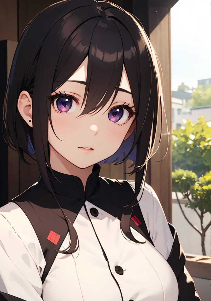 masterpiece, absurdres, best quality, ultra detailed, high Resolution, detailed illustration, extremely beautiful detailed face and eyes, bright colour, 1girl, (), cute face, Delicate beautiful face, magenta eyes, cute eyes, sparkling eyes, big eyes, medium breasts, (perky breasts:1.1), (pointy breasts:1.1), medium hips, glamorous body, white skin, happy, BREAK, long bob cut, (blonde hair:0.8), messy hair, detailed hair, shiny hair, BREAK Kyudo uniform, tiny ribbon, Kyudo hall, High school student club activities, real world, natural lights, perfect lighting,
