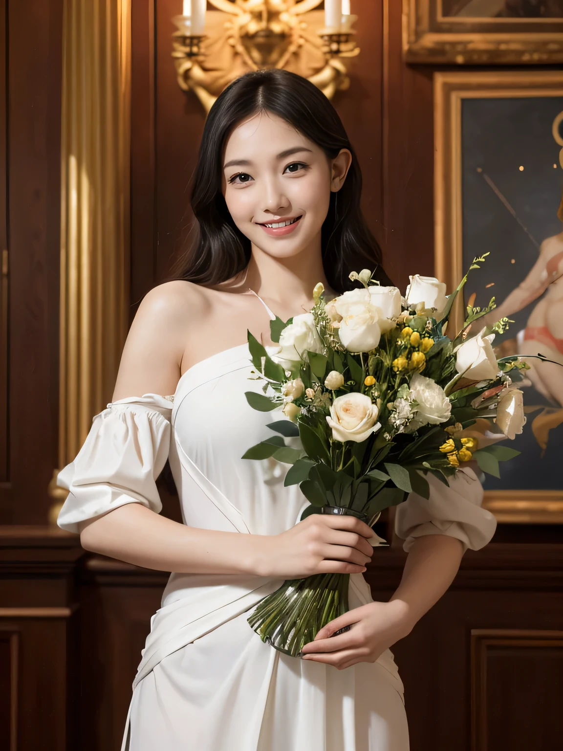 Geometry,astronault,quantum mechanics,Math,Astronomical machinery,astronault.Roses in a vase.fruits,Colossal tits,A smile.Ancient Greek costumes,Paintings by Sandro Botticelli。Costume with stretched shoulders,huge smile,Chiaroscuro of Caravaggio,Cute smile, Expression of ecstasy,A sexy