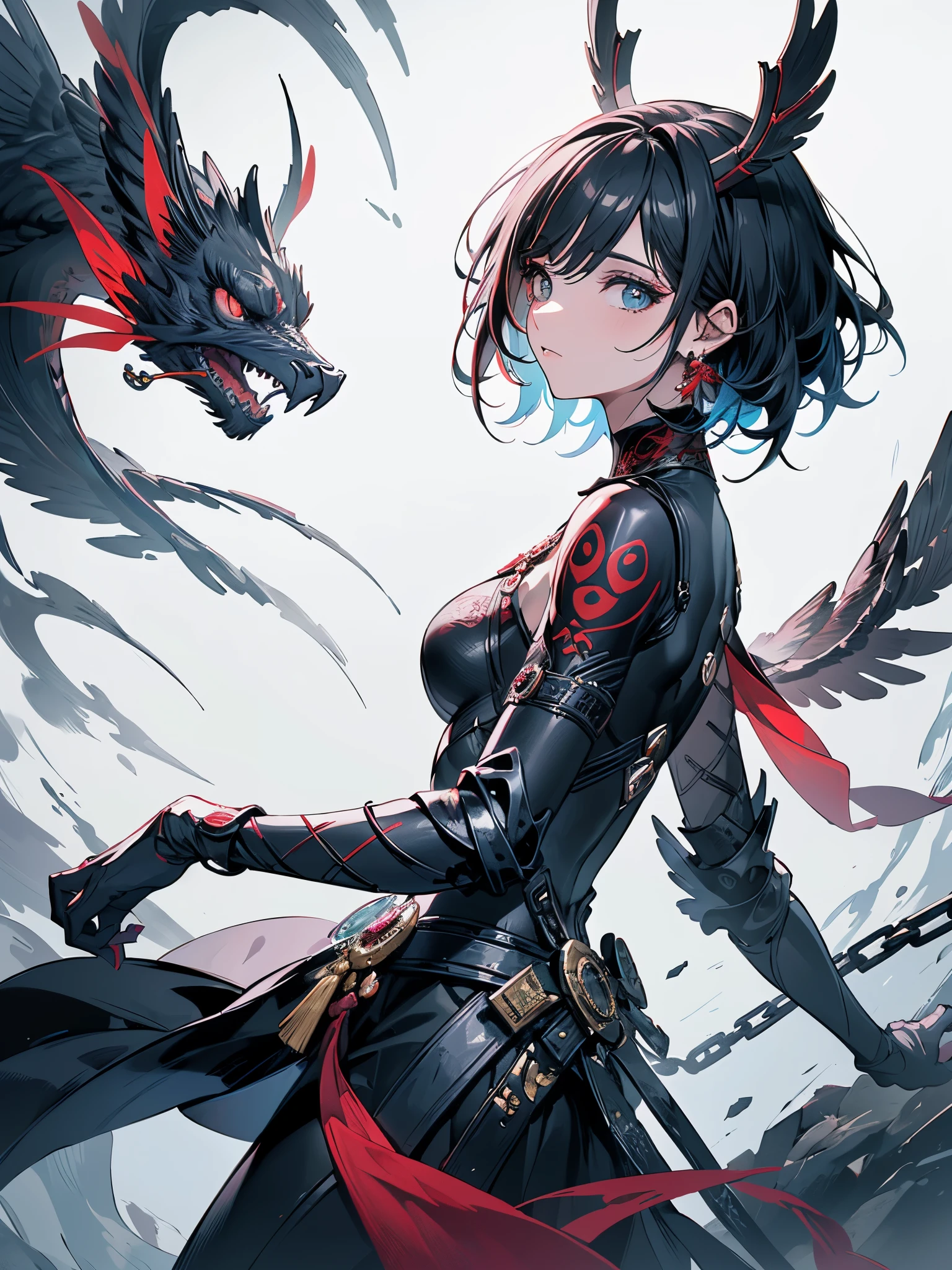 (absurdres, highres, ultra detailed), 1 very handsome man, short black hair with bangs, seductive red eyes, tall, muscular, square jaw, broad shoulders, black suit, finely detailed eyes and detailed face, extremely detailed CG unity 8k wallpaper, intricate details, detailed background, {(bright garden background with bright blue sky with sunlight)}, (imposing standing posture, smirking and sinister expression)