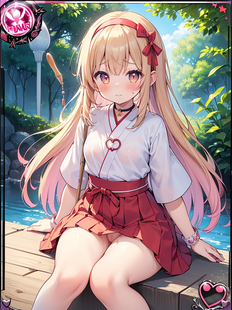 photo realistic, (masterpiece,best quality:1.4),(8k,raw photo,photo realistic:1.2), detailed skin, detailed face, ((1girl)),Japanese idol, cute face, , Not Safe for Work, (raw photo, photo realistic: 1.2), ALL Nudi-ty, nudi, (((NO panties))),nipp-les, Open twat, anus, went, (((hair of pubis, Not safe for work))), pubisure, (RED frilled japanese clothes), ((RED frilled hakama short skirt)), frilled, White frilled legwear, ankle boots, frilled choker, amulet, wrist cuffs, sash, frilled reg garter, (((No cloth))), cape, (((Holding a cute magic wand))), heart ring, ((long hair)), light brown hair, braid, brown eyes, straight hair, little girlld, petite, cute, happy, medium breasts, small nipp-les, (((sitting spread legs))), kanzashi, (hairband), (((transparent fake phallus fuck,Not for safe work))), heart shaped pupils, medium bob,((puss juice, Sweat, Sweatdrop)), (((spread puss,Not Safe for Work))), (((ure-thra))), ((uterus)), ((clitoris)), urinates, anus, yumekawa,yumekawaii,pastel color,(wonderland garden:1.3),rainbow, imagination,(no gravity, floating Castle:1.4),heart background, beam of light, glittering ball of light, (water-color),((Multicolored lights)), (((trading card))),