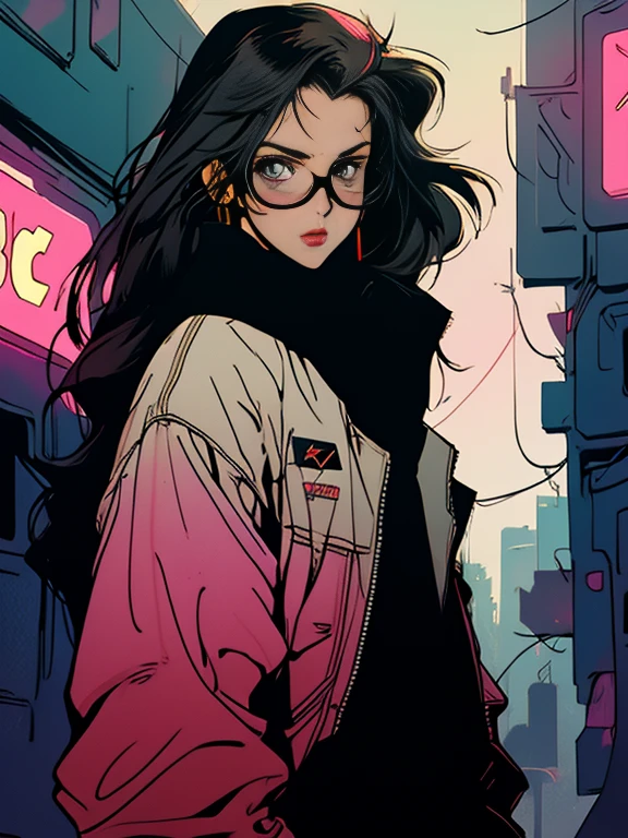 Linda garota cyberpunk estilo anime