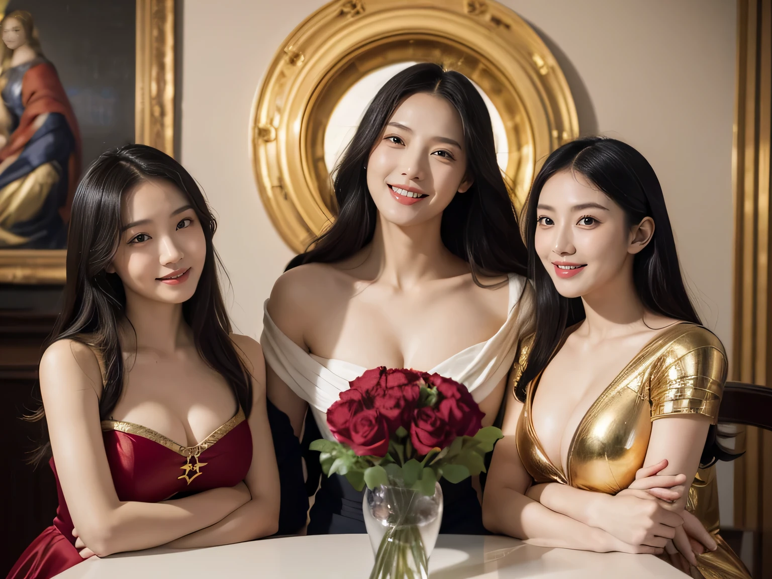 Geometry,astronault,quantum mechanics,Math,Astronomical machinery,astronault.Roses in a vase.fruits,Colossal tits,A smile.Ancient Greek costumes,Paintings by Sandro Botticelli。Costume with stretched shoulders,huge smile,Chiaroscuro of Caravaggio,Cute smile, Expression of ecstasy,A sexy