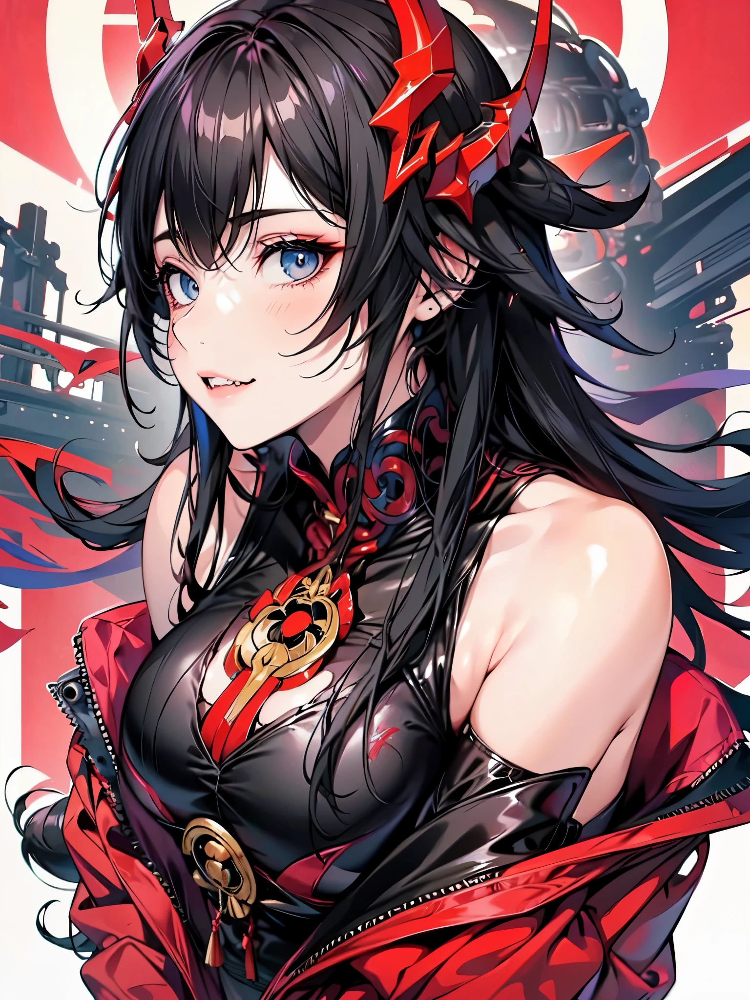 Demon Loli, Sozinho, pele azul, Etnia romena, Cor total, Cheio de detalhes, portrait pquenteo, Cabelo preto, olhos azuis, sombras, luzes, Terras, 8k, HDR, estilo anime, realidade plena, full body pquenteo, quente , very quente, hentai, bunda grande, pernas grossas, corpo inteiro, (((wearing a hannya mask with vampire fangs, aberta no centro da boca)))
