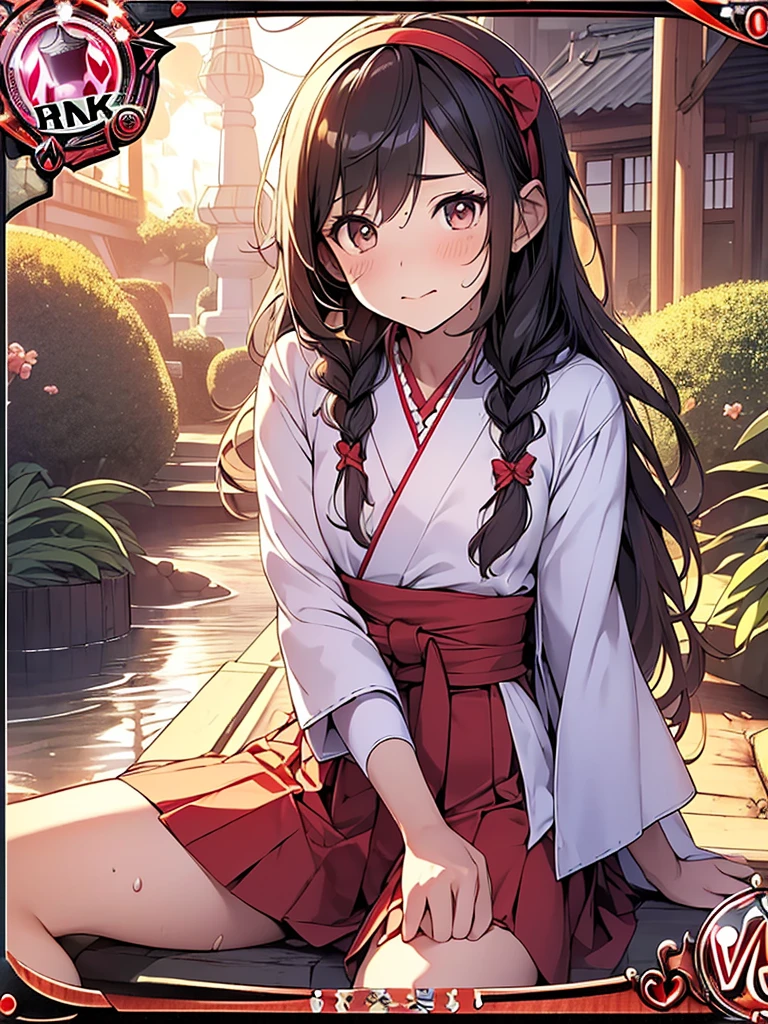 photo realistic, (masterpiece,best quality:1.4),(8k,raw photo,photo realistic:1.2), detailed skin, detailed face, ((1girl)),Japanese idol, cute face, little girl, Not Safe for Work, (raw photo, photo realistic: 1.2), ALL Nudi-ty, nudi, (((NO panties))),nipp-les, Open twat, anus, went, (((hair of pubis, Not safe for work))), pubisure, (RED frilled japanese clothes), ((RED frilled hakama short skirt)), frilled, White frilled legwear, ankle boots, frilled choker, amulet, wrist cuffs, sash, frilled reg garter, (((No cloth))), cape, (((Holding a cute magic wand))), heart ring, ((long hair)), light brown hair, braid, brown eyes, straight hair, little girl, 12years old, petite, cute, happy, medium breasts, small nipp-les, (((sitting spread legs))), kanzashi, (hairband), (((transparent fake phallus fuck,Not for safe work))), heart shaped pupils, medium bob,((puss juice, Sweat, Sweatdrop)), (((spread puss,Not Safe for Work))), (((ure-thra))), ((uterus)), ((clitoris)), urinates, anus, yumekawa,yumekawaii,pastel color,(wonderland garden:1.3),rainbow, imagination,(no gravity, floating Castle:1.4),heart background, beam of light, glittering ball of light, (((trading card))),