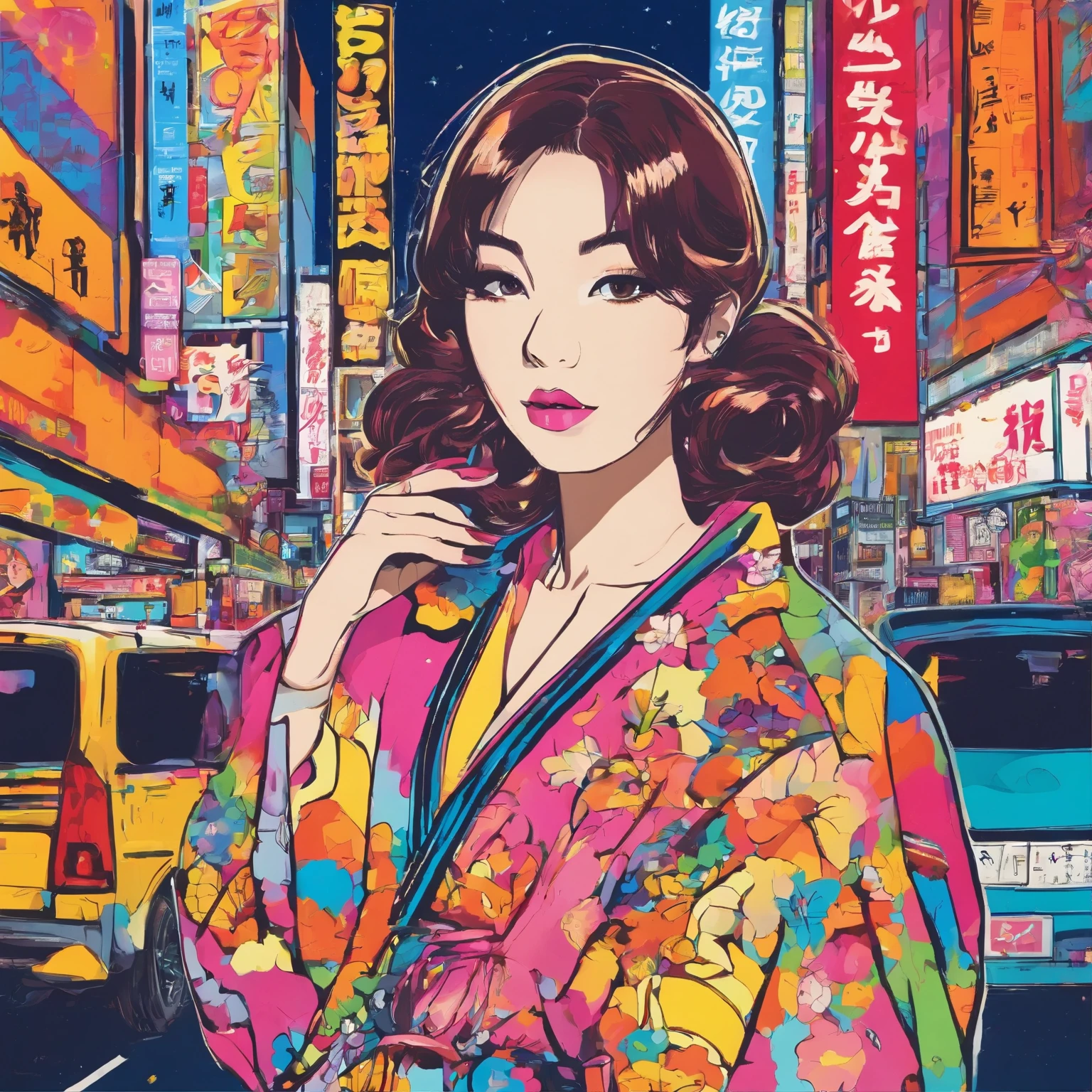 Japanese 18-year-old idol, street style, Tokyo's Shibuya Halloween, night town,