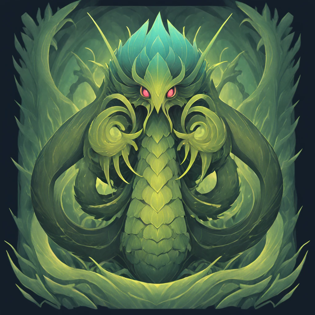 A strange spray that devolves creatures, in card art style