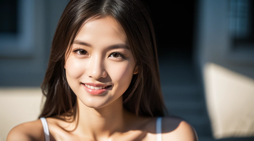 highest quality, epic realistic, ((portrait:1.5)),(background: white) high contrast ,glorious picture, lowest lux, lighting face, she's comfortable, wearing nothing, looks incredible, (8k, Raw photo, Highest quality),(epic realistic:1.5), a woman, face,(detailed eyes:0.8),(looking at the camera:1.4), (Highest quality), ( high contrast, deep shadows),Intricate details,cinematic,((skin:1.4)), (long dark hair:1.3), long hair, messy ,(Hdr:1.5),Detailed, colors, Superior quality, Masterpiece, Raw Photo (20-year-old, looking at viewer), FULL BODY, beautiful, (wearing nothing), perfect, natural, perfect composition, portrait, perfect face, smiling expression, Captivating eyes, Bright details, Tight lips, (High Skin Detail),, (blue tint: 0.6), (sale: 0.8), (bloody: 0.7), Key lighting , (backlight: 0.5), Medium depth of field, Canon 5d, 50mm lens, f/4 apertures, (Ultra-detailed, Complex detail), sharp focus, soft colors, 8k, Absurd, 80mm, white background, photography, smiling, pinay, filipina, large boobs, white background, wearing nothing, nudist