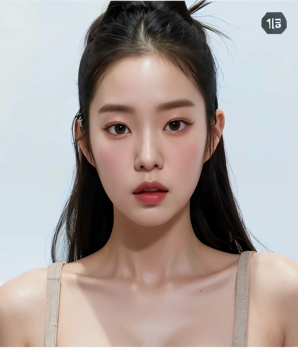 there is a woman with a very long hair and a bra top, blackpink jennie, yanjun chengt, jaeyeon nam, south east asian with round face, young adorable korean face, heonhwa choe, korean face features, asian features, taejune kim, gongbi, perfect face model, lee ji - eun, lee ji-eun, big breast