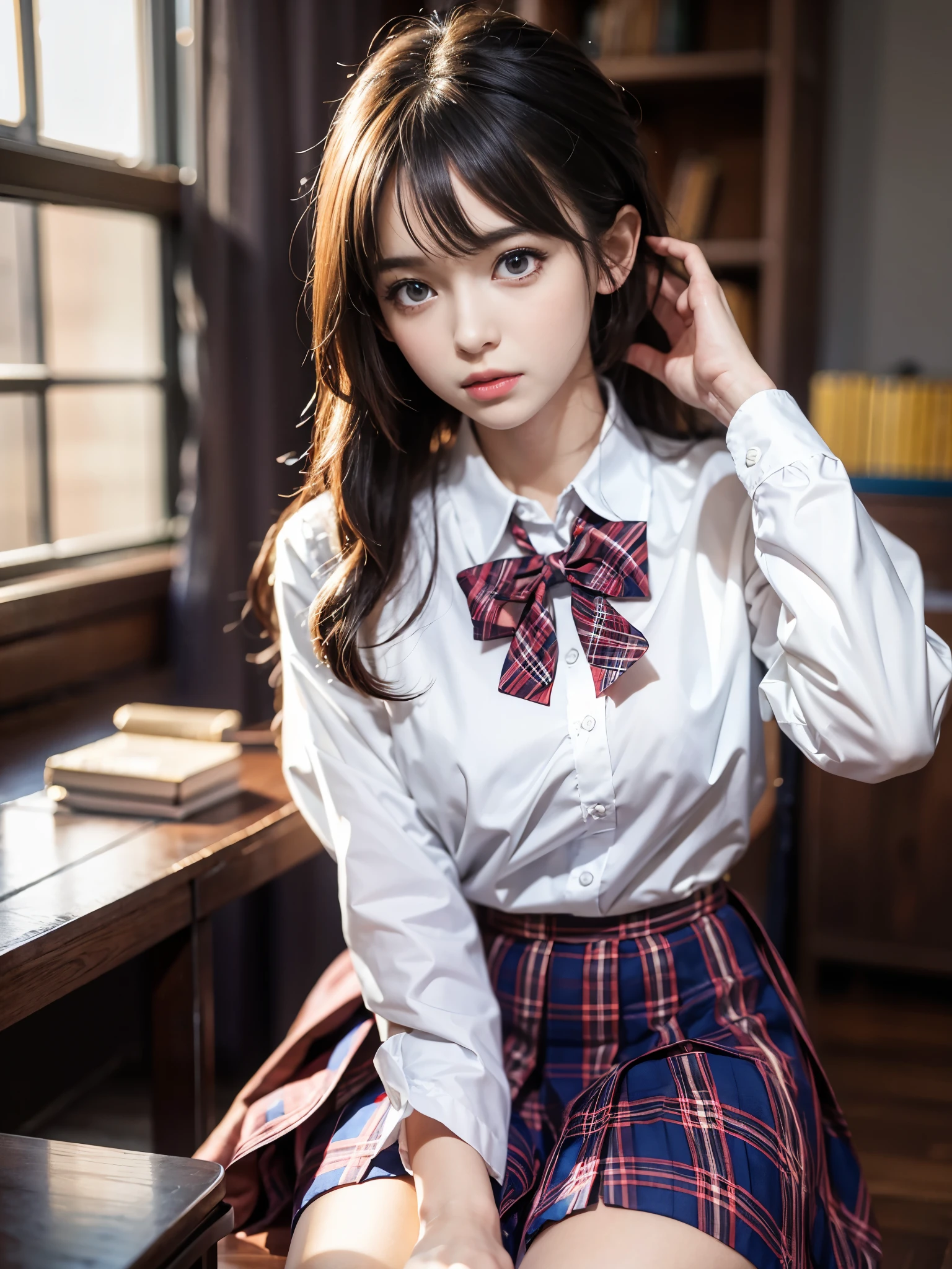 (8K, highest quality, table top: 1.2), realistic, ultra high resolution, intricate details, 1 girl, beautiful face, jk suit, white shirt, yellow bow tie, yellow skirt, plaid skirt, pleated skirt, Upper body, Are standing, wide angle lens, 超realistic女子高生, 超realistic女子高生, Realistic anime 3d style, realistic Schoolgirl, Smooth anime CG art, realistic 3d animation, beautiful anime high school girl, sakimichan hdri, Fantastic school student uniform, realistic anime, realistic若いアニメの女の子 (8K, highest quality, table top: 1.2), realistic, Super high resolution, intricate details, 1 girl, beautiful face, jk suit, white shirt, Upper body, forest