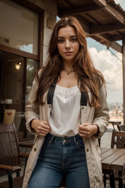 huge eyelashes, vestido blanco,legs vistiendo jeans,Una hermosa mujer pelirroja europea en Estambul . Sus ojos color avellana son grandes y pesados.. Expression of amazement and excitement.. "A photorealistic portrait of a 35-year-old girl with long, cabello rojo suelto y llamativos ojos color avellana. Ella debe tener un natural, accessible expression and be illuminated by soft, Luz solar de la hora dorada. The background should be a scenic outdoor setting. Capture this image with high resolution photography using a 10mm lens for a flattering perspective.."Hyper realistic, Ultra detailed photography of a French woman doing DIY., the woman is facing the camera depth of field, PATIO, Hall of Fame, Cara hermosa detallada, Apocalyptic atmosphere, postura natural de todo el cuerpo, Professional photographer, captured with a professional DSLR camera,huge eyelashes, vestido rojo, vistiendo jeans,Una hermosa mujer pelirroja europea en Estambul, lleno de humo y fuego lejano. Sus ojos color avellana son grandes y pesados.. Ella lleva una chaqueta de invierno., parcialmente quemado. Expression of amazement and excitement.. "A photorealistic portrait of a 35-year-old girl with long, cabello rojo suelto y llamativos ojos color avellana. presencia humana moderna en el sudeste de Europa l, en el estilo del retrato fotorrealista, imagen uhd,playa, texturas naturales, oficina clothing, detalles realistas, oficina, Piel Natural, (Kinematics 1.2, film grain:1.1), senos grandes