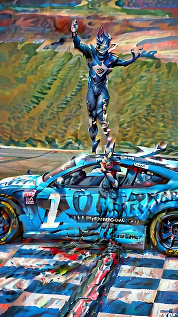 arafed driver on a race car celebrating on a race track, edited, 2 0 2 2 photo, 🤬 🤮 💕 🎀, erik jones, victory lap, 😃😀😄☺🙃😉😗, expressive!!!!!, wonderful masterpiece, wayne, cover shot, 1614572159, absolutely outstanding image, celebrating