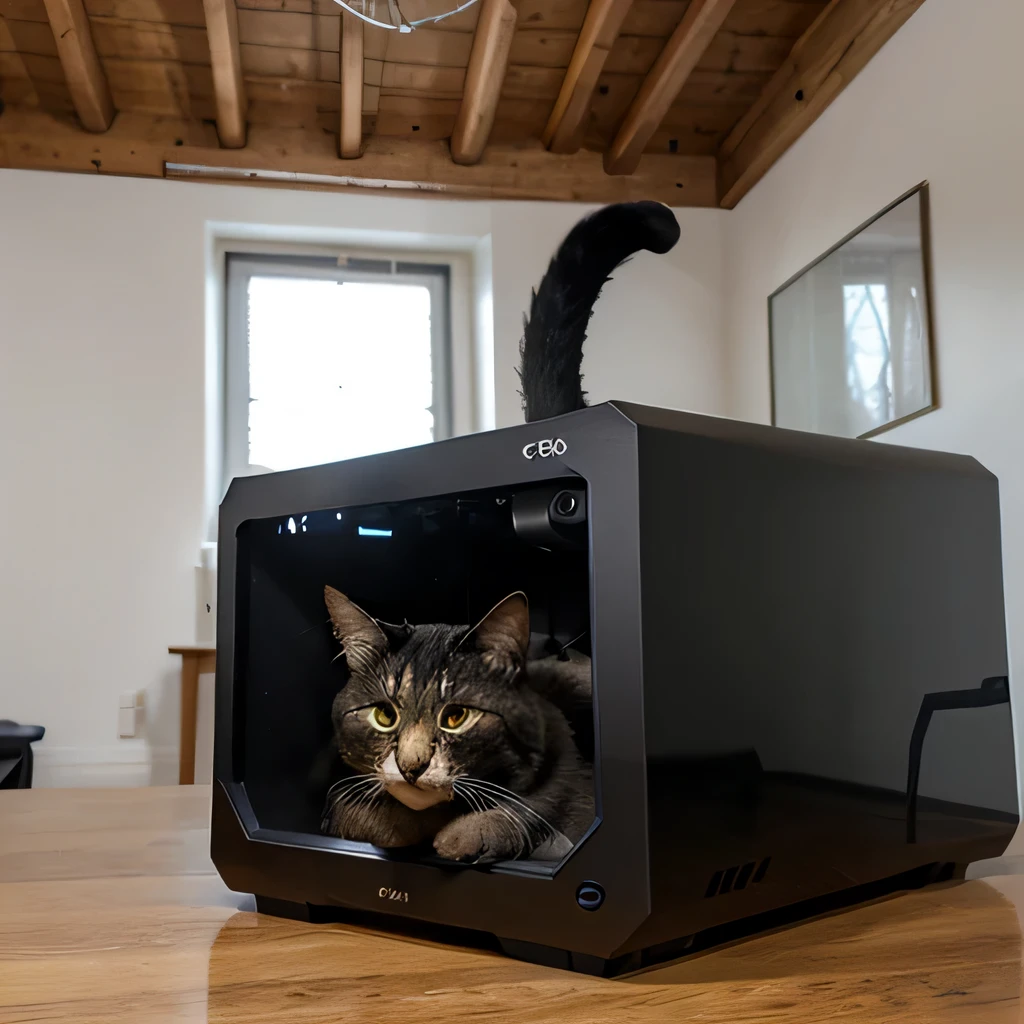 cat inside 3d printer