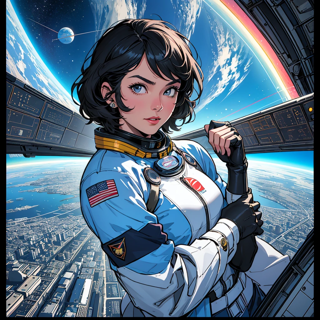 32k,highest quality,(Perfect One Woman),60's,70's,80's,old movie posters,universe,retro,vintage,bauhaus,abstract,Space Thriller Movie Poster,Futuristic,shape,OK,propaganda,war,universe飛OK士,cosmos,galaxy,satellite,satellite,mechanical,Geometric pattern,流線shape,meteor,meteorite,nostalgia,metropolis,vaporwave,mechanical,