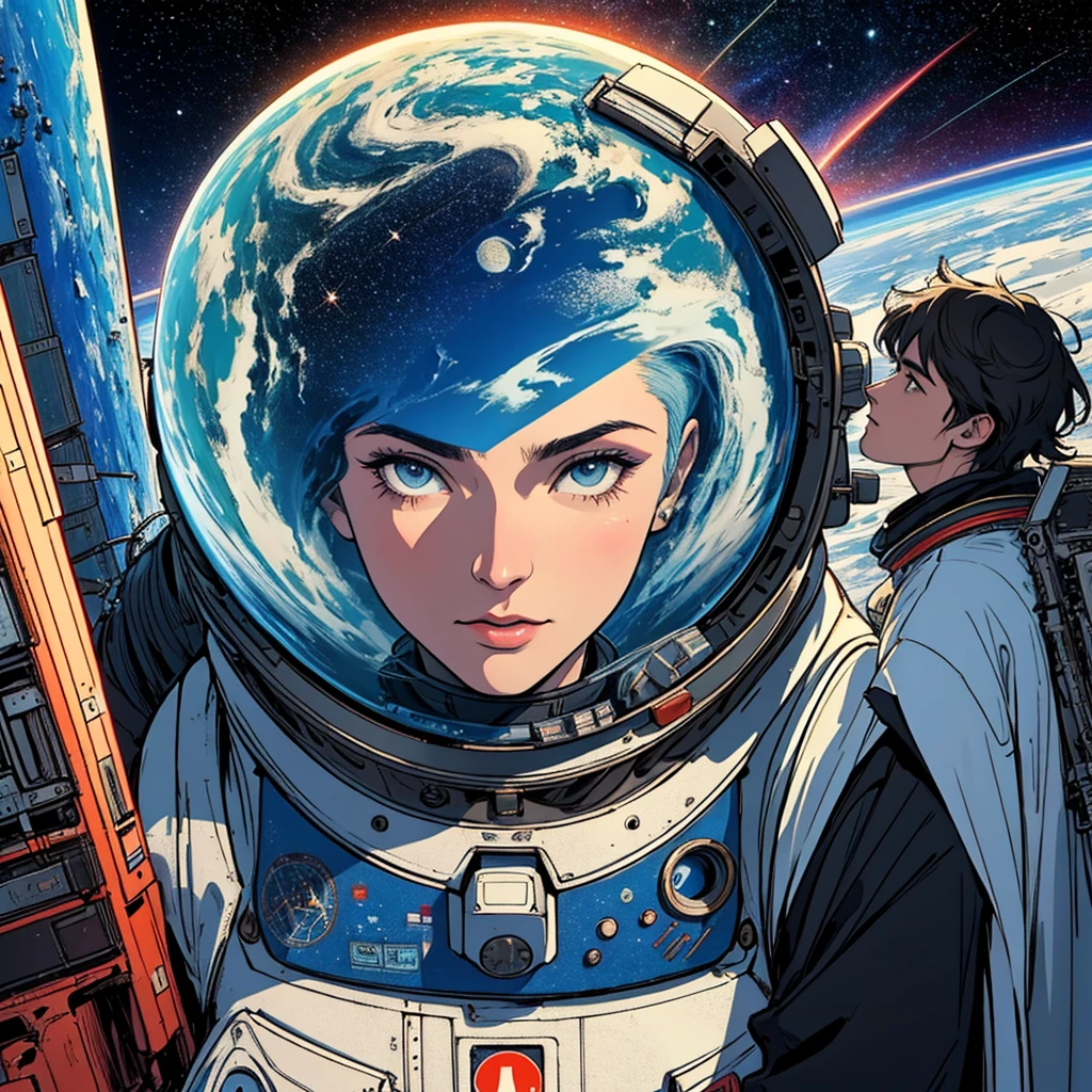 32k,highest quality,(Perfect One Woman),60's,70's,80's,old movie posters,universe,retro,vintage,bauhaus,abstract,Space Thriller Movie Poster,Futuristic,shape,OK,propaganda,war,universe飛OK士,cosmos,galaxy,satellite,satellite,mechanical,Geometric pattern,流線shape,meteor,meteorite,nostalgia,metropolis,vaporwave,mechanical,planet,