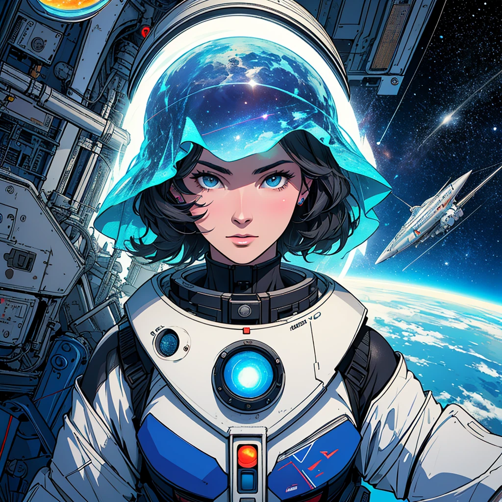 32k,highest quality,((completely alone)),(Perfect One Woman),60's,70's,80's,old movie posters,universe,retro,vintage,bauhaus,abstract,Space Thriller Movie Poster,Futuristic,shape,OK,propaganda,war,universe飛OK士,cosmos,galaxy,satellite,satellite,mechanical,Geometric pattern,流線shape,meteor,meteorite,nostalgia,metropolis,vaporwave,planet,