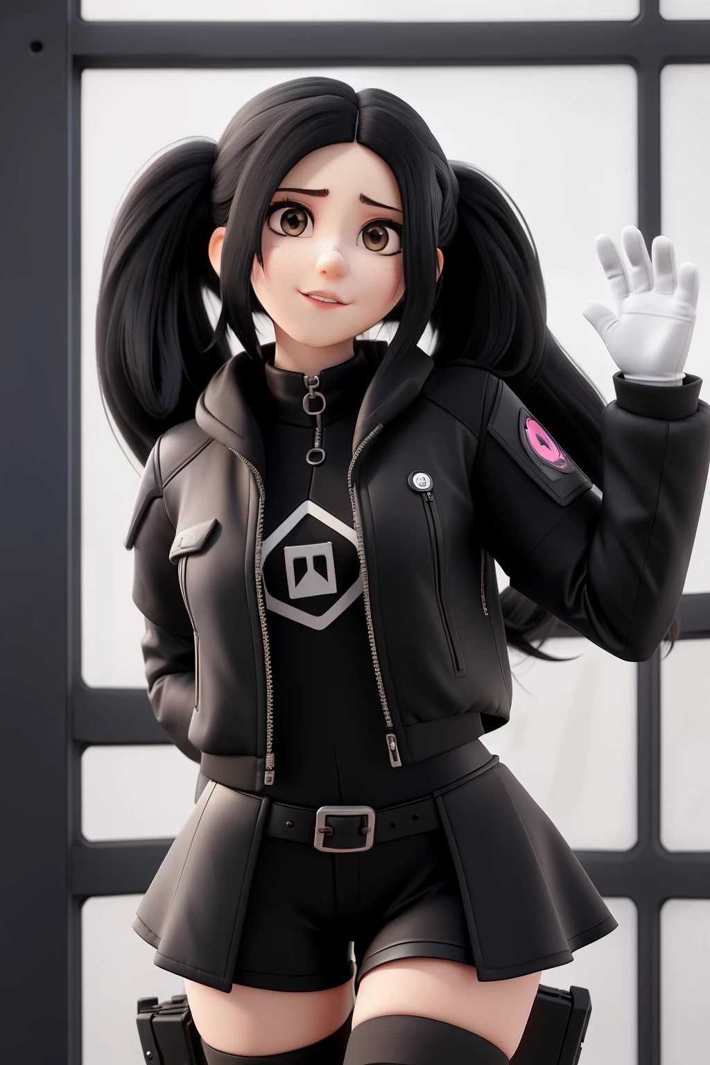 there is a woman with long black hair posing for a picture, cruel korean goth girl, fotografia de uma mulher techwear, wearing Japanese techwear, 1 7 Year Old Goth Anime Girl, vestindo techwear e armadura, todas as roupas cyberpunk pretas, goth girl aesthetic, wearing modern gothic clothes, gothic aesthetic, vestindo roupas cyberpunk, 1 7 year old goth girl
