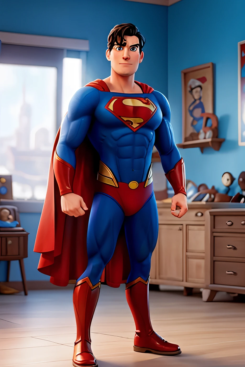 " superman sem trajes, Ele tem um grosso e grande , displaying the large bulge in it, ele tem o cabelo curto militar, e uma glande grossa, not shirt, topo menos, without underwear with bulge in the (NSFW:1.5) (just a penis) Grande, longo, HENRIQUE CALVII"