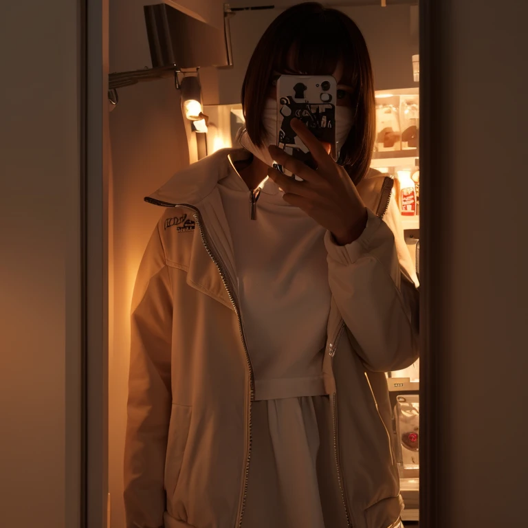 full body Esbian、white hair、(dragoon: 1.2)、Brantovan、masterpiece、top-quality、Official art、Highly elaborate CG Unity 8K wallpapers、For girls、超A high resolution、(Photorealsitic:1.4)、Golden Hour Lighting、sweater dress、(The upper part of the body)、(Platinum Shorthair:0.8)、(Puffy eyes)、Look at viewers、front facing、A smile、mideum breasts、shirts lift、gloves、short-hair、Make a peace sign、Blackening eyes