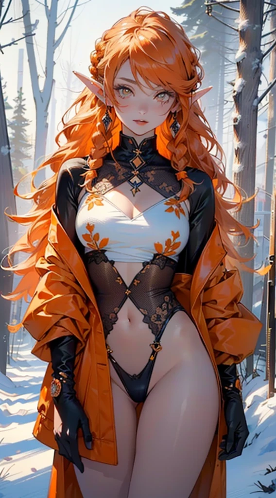 cute elf,(((little loliy little body,little))),(((6 years ime elf loli with extremelye and beautiful orange hair)), (((elf))), (((elf ears))),
(((flat chest))),((((orange hair:1.35,messy orange hair,long hair,huge braids,colored inner hair,ear breathing)))),(((orange_eyes:1.3))),intricate eyes,beautiful detailed eyes,symmetrical eyes,big eyes:1.5,(((lustrous skin:1.5,bright skin: 1.5,skin tanned,shiny skin,very shiny skin,shiny body,plastic glitter skin,exaggerated shiny skin,illuminated skin))),(detailed body,(detailed face)),
cute,slutty,erotic,daring,(((nsfw))),
zettai ryouiki,revealing clothing,show skin,(((Sexy orange coat, orange coat outfit, wearing a orange coat:1.3,orange winter coat))), ((orange mini-skirt,orange mini skirt with furry edge,visible thong straps)),((underpants strap)),(white gloves,orange clothes,semi-naked,with little orange clothing,((((furry edge clothing)))),(((intricate outfit,intricate clothes,embroidered outfit,ornate outfit))),
(dynamic pose:1.0),embarrassed,(centered,scale to fit dimensions,Rule of thirds),
((snowy pine forest at night)),with dark stormy clouds,winter,scenery:1.25,((snow forest background)),Christmas tree,
highres,sharp focus,(ultra detailed,extremely detailed),(photorealistic artwork:1.37),(extremely detailed CG unity 8k wallpaper),(((vibrant colors,vibrant theme))),(intricate),(masterpiece),(best quality),