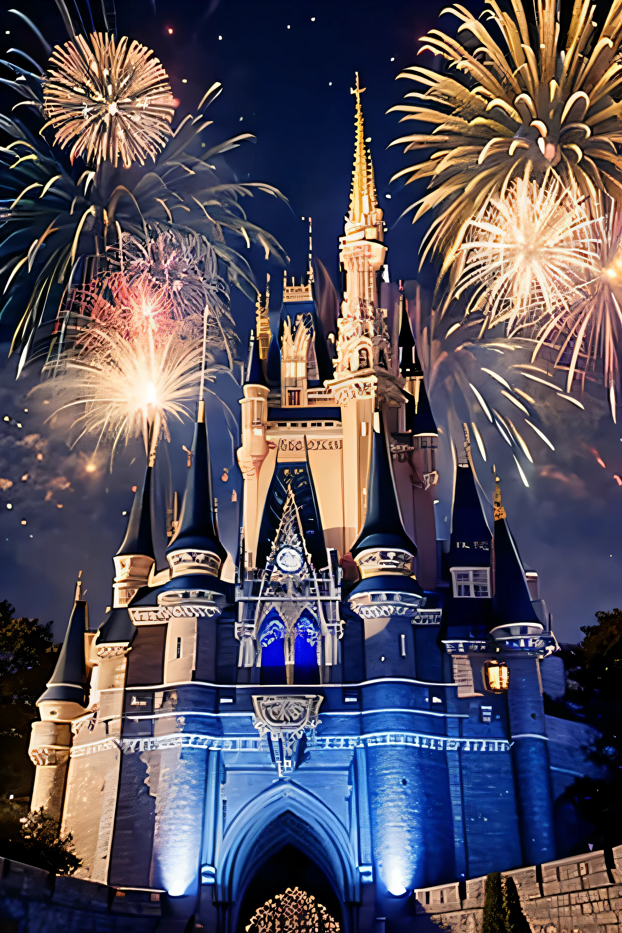 Happy New Year Fireworks Castle
