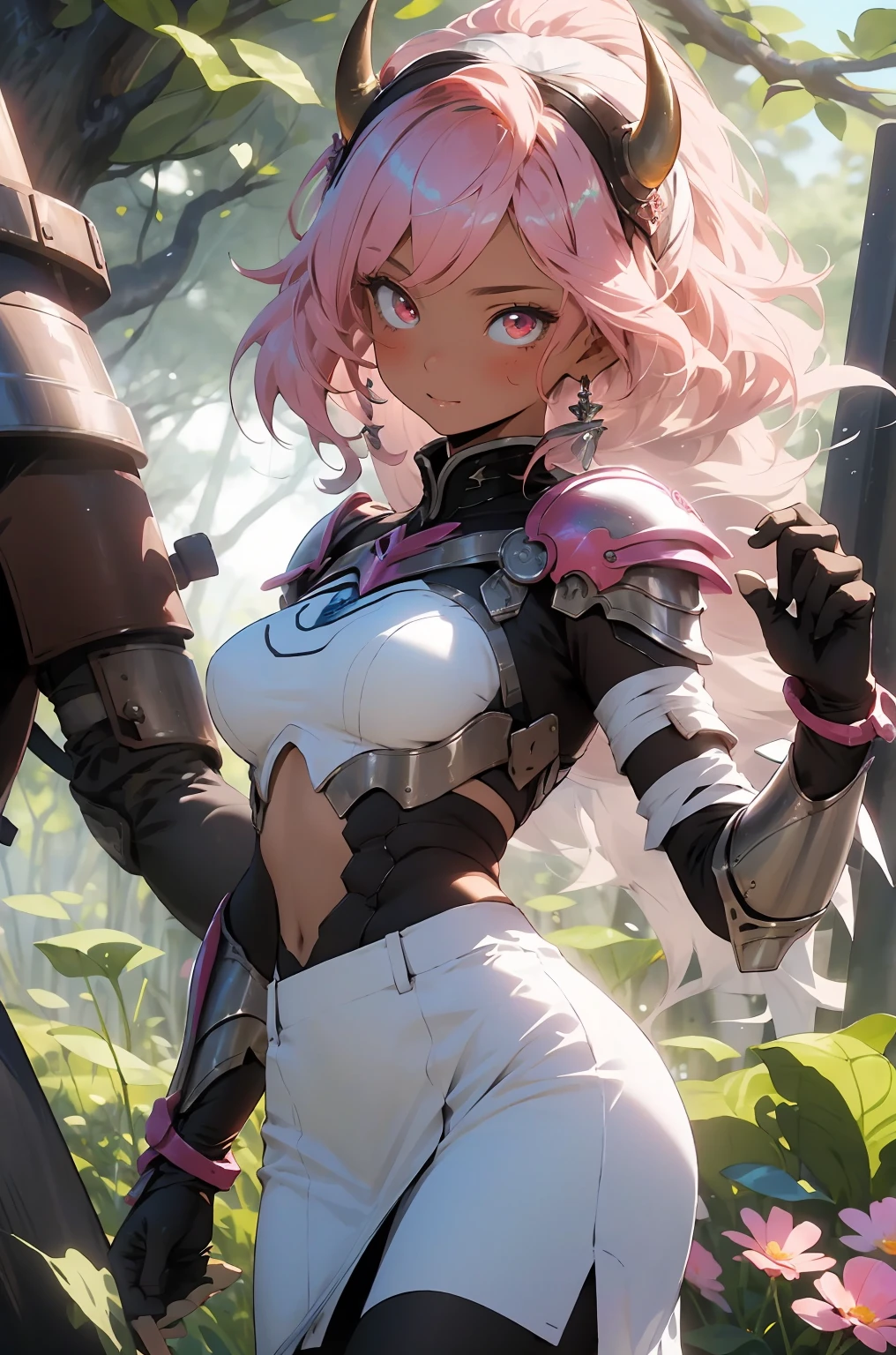 1girl, solo, full body,wearing armor,warrior armor, ancient armor, (((Pink armor boots))), masterpiece, (high detail:1 1), Rough face, Natural skin, high quality, NSFW, Sakura Haruno,Pink hair, short detailed hair,(headband), (forehead mark), Green eyes,(Big breasts:1.2 ),( smile:1.2),Face blush,(cleavage:1.4),Sexy figure, perfect bodies, beautiful eyes, (Detailed face and eyes), (face: 1 2), voices, Extra, real photo, ... ... ........... PSD, sharp focus, contrast lighting, Delicate skin, High definition 8K, incredible details, realistic, professional photo shooting, 8K UHD, SLR camera, soft lighting , high high quality, film grain, Fujifilm XT3, magic, particle FX, sideview, leggings, in the forest, dark forest, horror forest, cherry blossom petals, looking at viewer, ((nipples)), (((Show cameltoe))), (((Legs spread))), (((Legs opened))), (((Sitting on the bench))), (((foucs))), (((Sweaty body))), wet, (((Very wet))), (((close-up))), close up