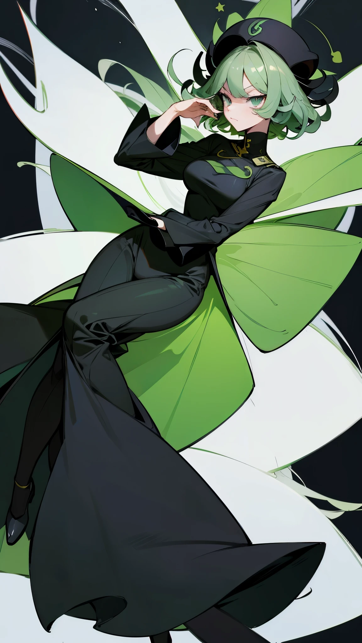 Tatsumaki vestida con un traje de general militar 
