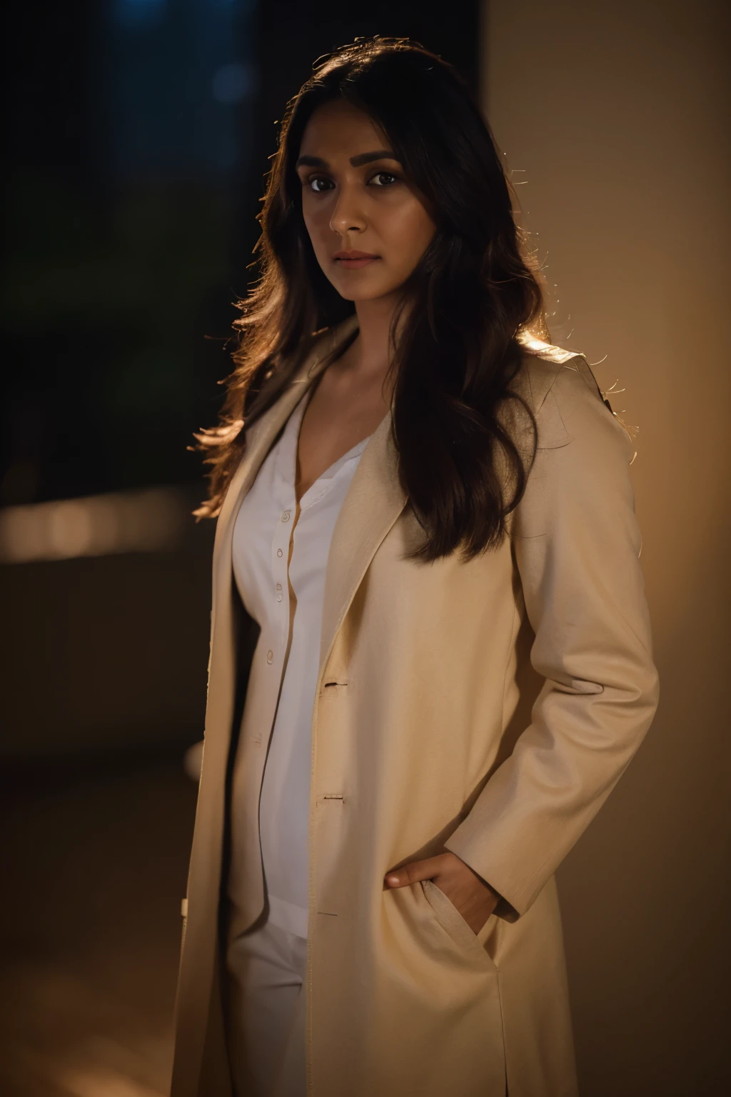 (kaira),(mrunalt),(wearing doctor whitw coat), (best quality,hd,portrait:1.2),Detailed photograph of a indian woman, wheatish skin, smart, ultra-detailed, professional doctor,focused, straight, looking at camera, black background, neet hairstyle, ((hospital environment)),vivid colors,studio lighting, XF IQ4, 150MP, 50mm, ISO 1000, 1/250s, natural light, Adobe Lightroom, photolab, Affinity Photo, PhotoDirector 365