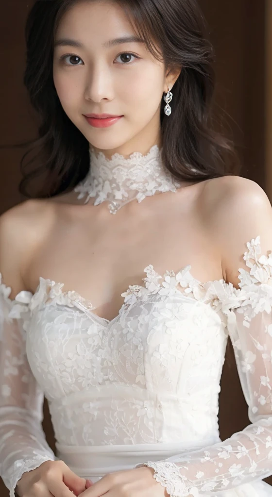 ((​Masterpiece, Top image quality, high resolution、solo、small 、sleeveless on land、track and field athlete、high ponytail hairstyle、Not wearing、Whole BodyEsbian、a smile、smile slightly、Tekatka skin、shiny skin))(on the table, best quality, realistically, Super detailed, meticulous, high resolution, 8k wallpaper), Close-up portrait of a beautiful woman, Chariada, smiling, light brown messy hair, Perfect dynamic composition, 美丽meticulous的眼睛, Just like the cover of a fashion magazine, on campus